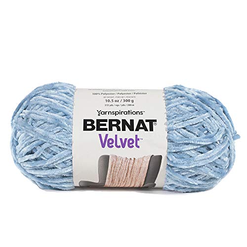 Craft County 315 Yards of Medium Velvet Yarn – 100% Machine Wash and Dryable Polyester (Smokey Blue)