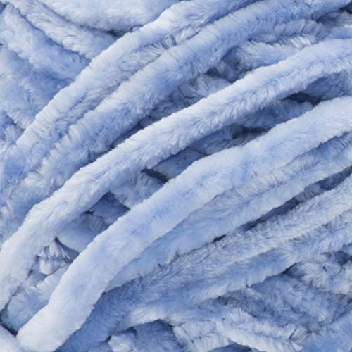 Craft County 315 Yards of Medium Velvet Yarn – 100% Machine Wash and Dryable Polyester (Smokey Blue)