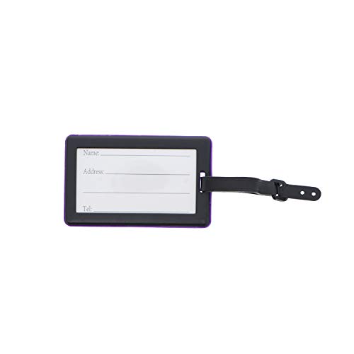 Not Your Bag Luggage Tag Suitcase ID Holder - Set of 2 Purple