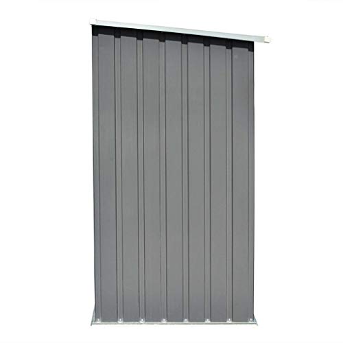 vidaXL Grey Galvanised Steel Wooden Storage Shed Garden Patio Log Holder