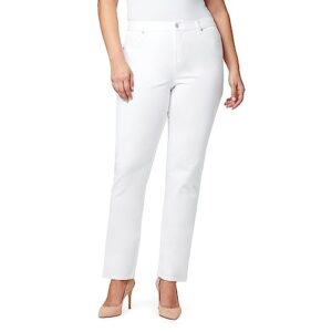 gloria vanderbilt women's size amanda classic high rise tapered jean, vintage white, 22 plus short