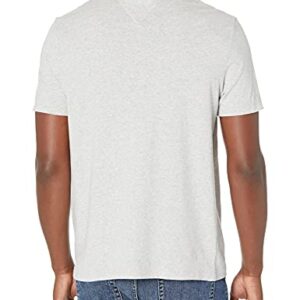 Tommy Hilfiger Men's Short Sleeve Crewneck T Shirt with Pocket, Light Grey Heather, Large