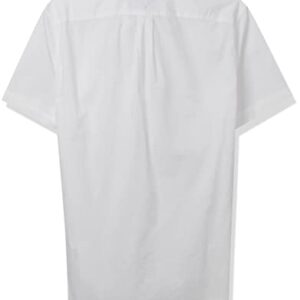 Tommy Hilfiger Men's Short Sleeve Button Down Shirt in Custom Fit, Bright White, Medium