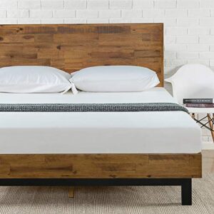 zinus tricia wood platform bed frame with adjustable headboard / wood slat support with no box spring needed / easy assembly, twin