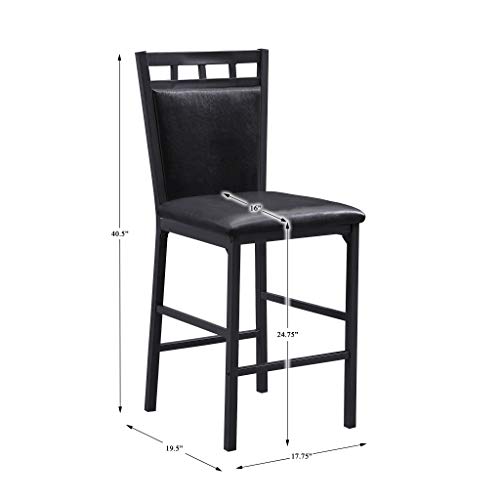 Homelegance 5-Piece Pack Counter Height Dinette Set, Black