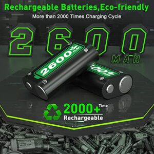 Ukor Fast Charging 2600mAh Rechargeable Battery Packs with Charger for Xbox One/Xbox Series X|S Xbox One S/Xbox One X/Xbox One Elite Wireless Controller, Long Lasting Intelligent Protection