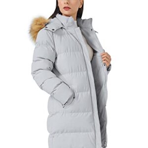 WenVen Women's Winter Puffer Coat Parka Jacket with Fur Removable Hood (Grey,XL)