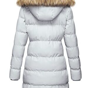 WenVen Women's Winter Puffer Coat Parka Jacket with Fur Removable Hood (Grey,XL)