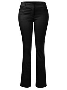 design by olivia women's high waist comfy stretchy bootcut trouser pants black l