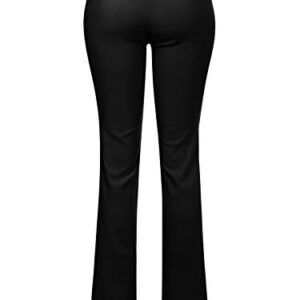 Design by Olivia Women's High Waist Comfy Stretchy Bootcut Trouser Pants Black L