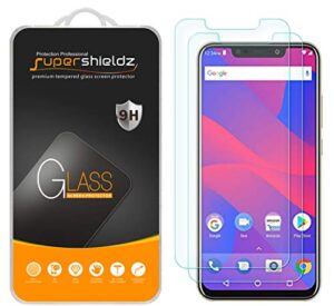 supershieldz (2 pack) designed for blu vivo xl4 tempered glass screen protector, anti scratch, bubble free
