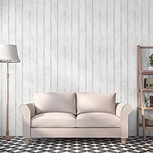 CiCiwind Peel and Stick Wallpaper White Wood Wallpaper Wood White Wallpaper Removable Vintage Wood Plank Wallpaper Self Adhesive Decorative Wall Covering Vinyl Film Shelf Drawer 78.7”x17.7”