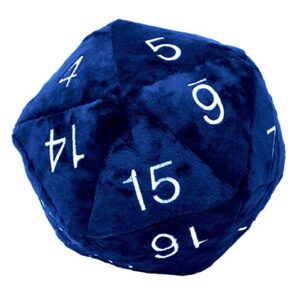 ultra pro e-85856 jumbo d20 novelty dice plush-blue with sliver numbering