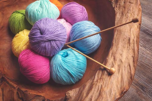 Studio Sam Pure Cotton Yarn Set for Knitting and Crochet. Pack of 10 Skeins, Total 1850 Yards. Great for Baby Blankets and Clothes. Boho Brights Collection.