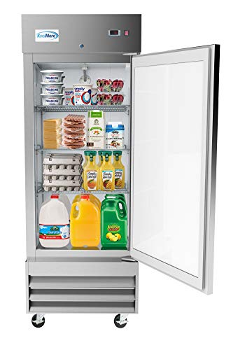 KoolMore 29" Stainless Steel Solid Door Commercial Reach-in Refrigerator Cooler - 19 cu. ft (RIR-1D-SS-19C)