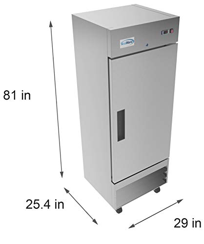 KoolMore 29" Stainless Steel Solid Door Commercial Reach-in Refrigerator Cooler - 19 cu. ft (RIR-1D-SS-19C)