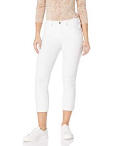 nydj womens sheri slim ankle in petite jeans, optic white, 10 petite us