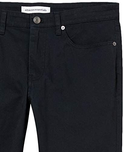 Amazon Essentials Men's Skinny-Fit 5-Pocket Stretch Twill Pant, Black, 32W x 30L