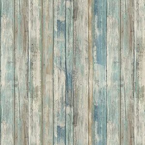 practicalws wood wallpaper rustic self-adhesive removable faux wood peel and stick wallpaper distressed wood plank grain shiplap wall paper vintage wood panel 11.8''x78.7'' roll