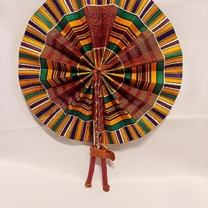 African TV African Fabric Handmade Folding Fan, African Hand-held Folding Fan