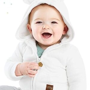 Simple Joys by Carter's Unisex Babies' Hooded Sweater Jacket with Sherpa Lining, Oatmeal, 6-9 Months