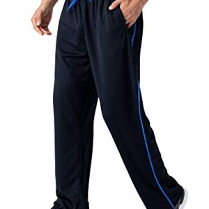 MAGNIVIT Men's Athletic-fit Run Sport Pant Training Fitness Trousers with Zippered Pockets Blue