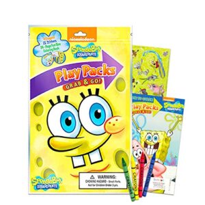Nickelodeon Spongebob Squarepants Party Favors Pack ~ Bundle of 12 Spongebob Squarepants Play Packs with Stickers, Coloring Books, Crayons, Stamper (Spongebob Party Supplies)