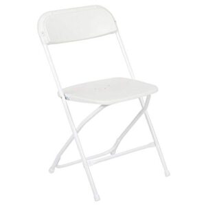 flash furniture hercules™ series plastic folding chair - white - 2 pack 650lb weight capacity comfortable event chair-lightweight folding chair