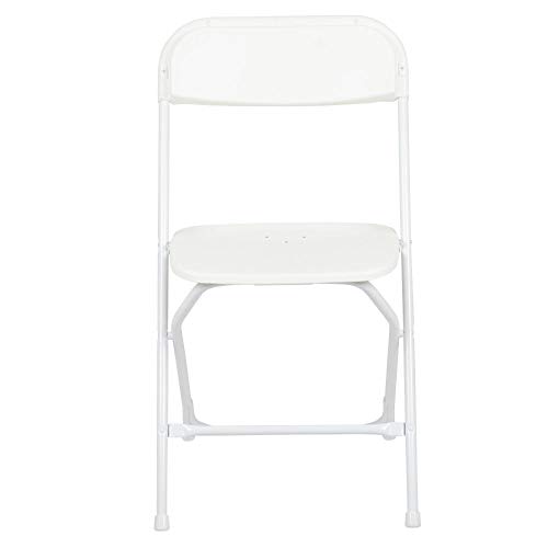 Flash Furniture Hercules™ Series Plastic Folding Chair - White - 2 Pack 650LB Weight Capacity Comfortable Event Chair-Lightweight Folding Chair