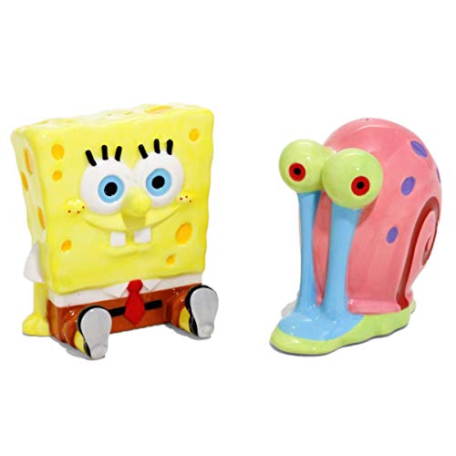 SpongeBob SquarePants Salt & Pepper Shaker Set - SpongeBob and Gary Figure Designs - Ceramic