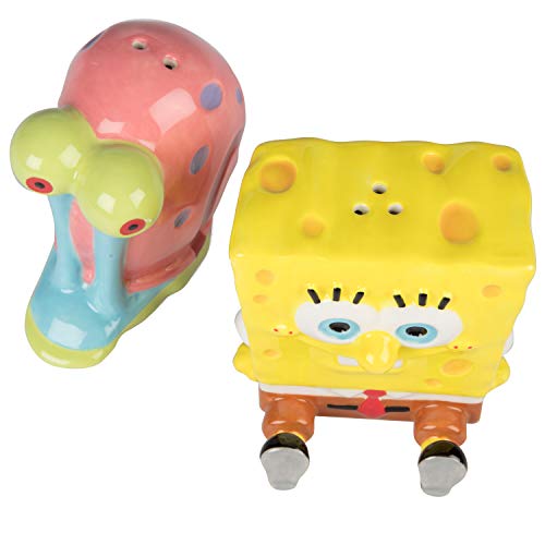 SpongeBob SquarePants Salt & Pepper Shaker Set - SpongeBob and Gary Figure Designs - Ceramic