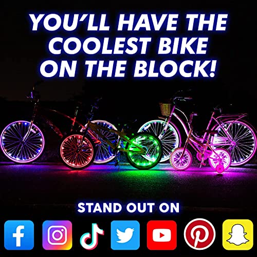 Activ Life LED Bike Wheel Lights: Light Up Your Summer Adventures, 100% Brighter & Visible from All Angles for Ultimate Safety and Style - Batteries Included, 2-Tire Pack, Color Changing