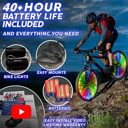 Activ Life LED Bike Wheel Lights: Light Up Your Summer Adventures, 100% Brighter & Visible from All Angles for Ultimate Safety and Style - Batteries Included, 2-Tire Pack, Color Changing