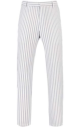 Mens 3 Piece Pinstripe Suit Slim Fit Casual Dress Suits Blazer + Vest + Pants US Size 38 (Asian Size 3XL) White