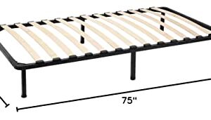 Furinno Angeland Cannet Metal Platform Bedframe, Twin, Black