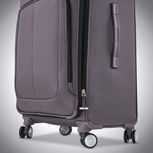 Samsonite Solyte DLX Softside Expandable Luggage with Spinner Wheels, Mineral Grey, Checked-Medium 25-Inch