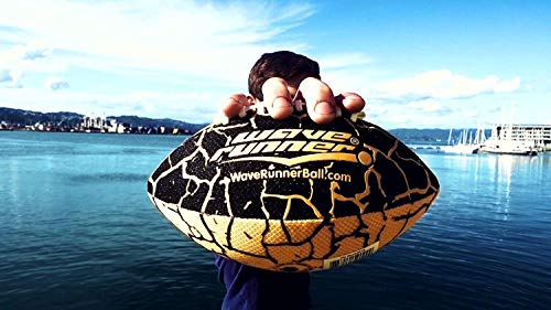 Wave Runner Grip It Waterproof Football- Size 9.25 Inches with Sure-Grip Technology | Let's Play Football in The Water! (Random Color)