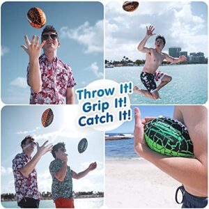 Wave Runner Grip It Waterproof Football- Size 9.25 Inches with Sure-Grip Technology | Let's Play Football in The Water! (Random Color)