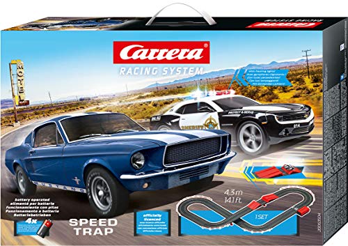 Carrera 63504 Speed Trap Battery Operated 1:43 Scale Slot Car Racing Track Set with Jump Ramp