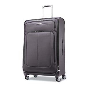 samsonite solyte dlx softside expandable luggage with spinner wheels, mineral grey, checked-large 29-inch