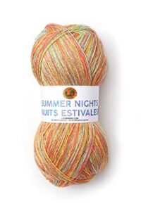 (1 skein) lion brand yarn 512-312 summer nights bonus bundle yarn, sunset