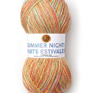 (1 Skein) Lion Brand Yarn 512-312 Summer Nights Bonus Bundle Yarn, Sunset