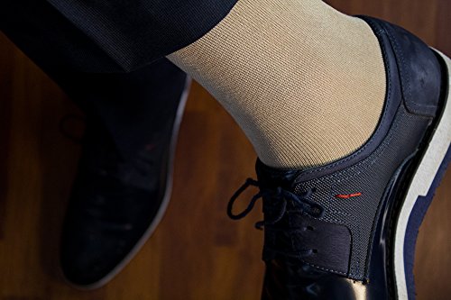 Hugh Ugoli Men's Bamboo Dress Socks for Business & Trouser, Thin & Seamless Crew Socks, 4 Pairs with Gift Box, Shoe Size 8-12, Assorted, Shoe Size: 8-12