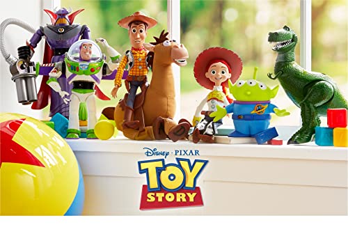 Disney Store Official Buzz Lightyear Interactive Talking Action Figure from Toy Story, 11 inch, Features 10+ English Phrases, Interacts with Other Figures and Toys, Light-Beam Features, Ages 3+