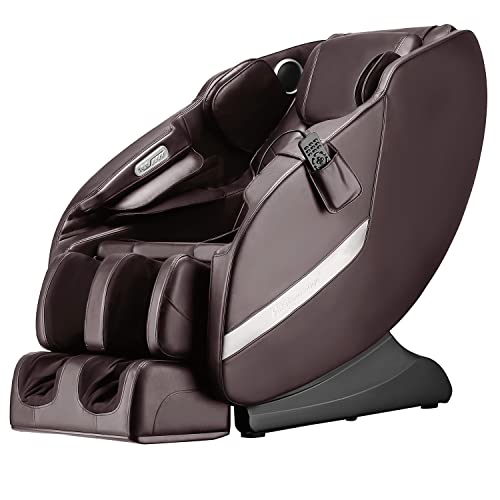 BestMassage Electric Shiatsu Chair Recliner with Built-in Heat Therapy Foot Roller Airbag Massage System SL-Track Stretch Vibrating Audio for Home Office,Black, Brown