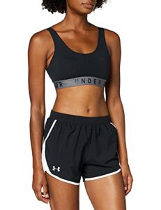 under armour womens fly by 2.0 running shorts , black (002)/white , x-small