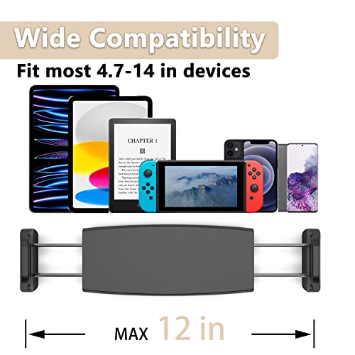 Tablet Stand Holder, Mount Holder Clip with Grip Flexible Long Arm Gooseneck Compatible with ipad iPhone/Nintendo Switch/Samsung Galaxy Tabs/Amazon Kindle Fire HD - Black