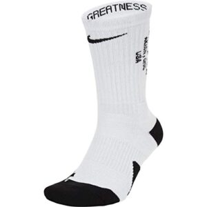 nike men`s lebron elite crew basketball socks 1 pair (whiteoff(sx7864-100)/black, medium)