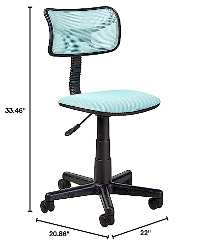 Urban Shop Swivel Mesh Desk Chair, Blue 20.86D x 22W x 33.46H in