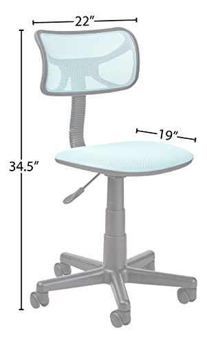 Urban Shop Swivel Mesh Desk Chair, Blue 20.86D x 22W x 33.46H in